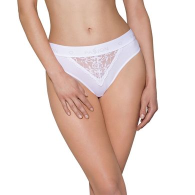 Трусики с широкой резинкой и кружевом Passion PS001 PANTIES M, white