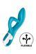 Вібратор-кролик із потрійним відростком Satisfyer Embrace me Turquoise, 2 мотори, діаметр 3,6 см