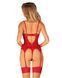 Комплект корсет та стрінги Obsessive Ingridia corset & thong XS/S, червоний