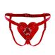 Трусики Серце для страпону з натуральної шкіри Feral Feelings - Hearts Strap-on Belt Red