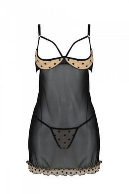 Еротичний пеньюар Passion MARINA CHEMISE, XXL/XXXL, beige