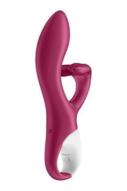 Вібратор-кролик із потрійним відростком Satisfyer Embrace me Berry, 2 мотори, діаметр 3,6 см