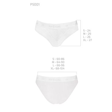 Трусики з широкою гумкою і мереживом Passion PS001 PANTIES S, white