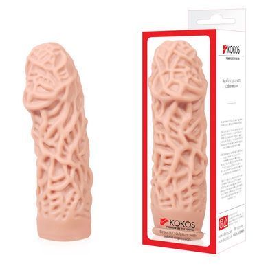 Насадка на член Kokos Extreme Sleeve ES.12 розмір M, потовщувальна, стимулюючий рельєф