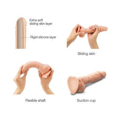 Реалистичный фаллоимитатор Strap-On-Me Sliding Skin Realistic Dildo Vanille S, эффект подвижной кожи