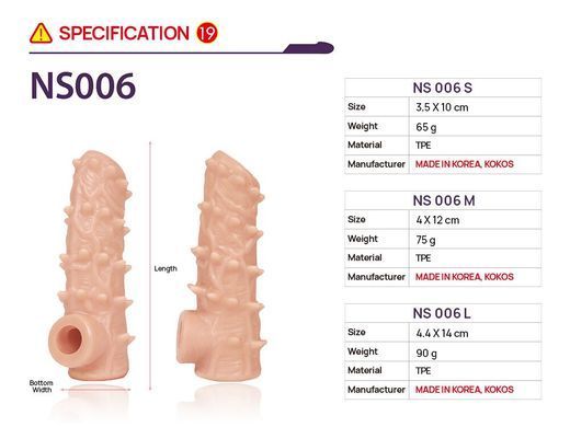 Насадка на член Kokos Nude Sleeve NS 006 L