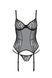Корсет Passion LEAFA CORSET black, XXL/XXXL, м'які чашки, затискачі для панчіх, стрінги в комплекті