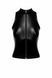 Топ Noir Handmade F324 Glam, M, black, халтер, на блискавці, вінілові вставки, комір-стійка