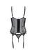 Корсет Passion LEAFA CORSET black, XXL/XXXL, м'які чашки, затискачі для панчіх, стрінги в комплекті