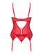 Комплект корсет та стрінги Obsessive Ingridia corset & thong M/L, червоний