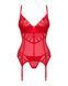 Комплект корсет та стрінги Obsessive Ingridia corset & thong M/L, червоний