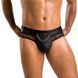 Чоловічі труси з ланцюжком Passion 030 SLIP TOM XXL/XXXL Black, екошкіра, відкриті сідниці