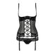 Корсет з відкритими грудьми Passion Exclusive NORTH CORSET S/M, black, пажі, трусики, шнурівка