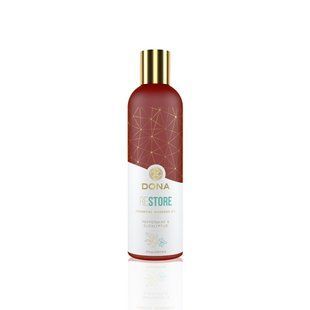 Натуральное массажное масло DONA Restore &mdash; Peppermint & Eucalyptus (120 мл) с эфирными маслами