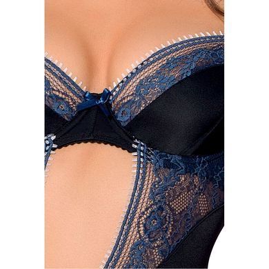 Розпродаж!!! Корсет із пажами GISELE CORSET black S/M &mdash; Passion Exclusive, трусики