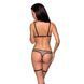 Еротичний комплект спідньої білизни Passion GABI SET XXL/XXXL beige, трусики з гартерами