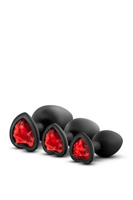 Набір анальних пробок LUXE BLING PLUGS TRAINING KIT RED GEMS