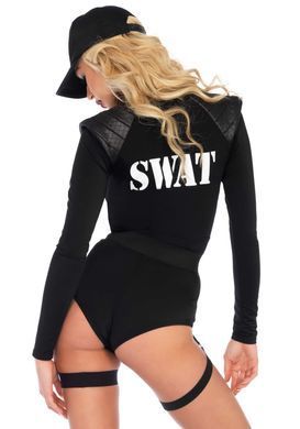 (SALE) Костюм еротичних спецсил Leg Avenue SWAT Team Babe S, боді, пояс, підв&rsquo;язки, рація, кепка