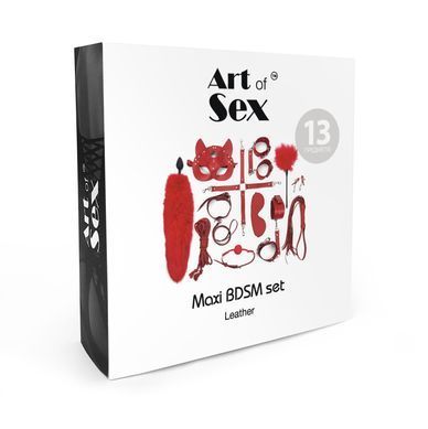 Набор BDSM Art of Sex &ndash; Maxi BDSM Set Leather, 13 предметов, черный, натуральная кожа