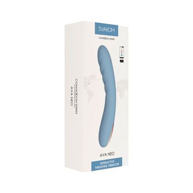 Смарт-вибратор с пульсацией Svakom Ava Neo Cornflower Blue, 15 режимов работы, водонепроницаемый