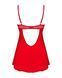 Пеньюар Obsessive Ingridia chemise & thong XS/S, червоний, сорочка, стрінги