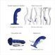 Насадка для страпона с двойной точечной пульсацией Strap-On-Me TAPPING DILDO WAVE &ndash; NIGHT BLUE, М