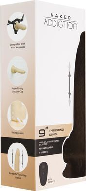 Фаллоимитатор с пульсацией Naked ADDICTION Dominic 9&Prime; Vanilla, пульт ДУ, диаметр 4,2 см