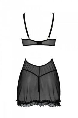 Еротичний пеньюар Passion MARINA CHEMISE, S/M, black
