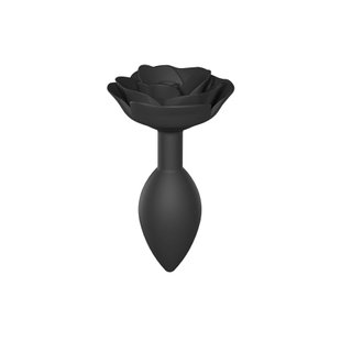 Силиконовая анальная пробка Love To Love OPEN ROSES L SIZE - BLACK ONYX