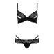 Комплект белья Passion Exclusive NORTH SET L/XL, black, лиф и трусики с элементами под латекс