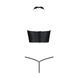Комплект білизни з відкритими грудьми Passion GENEVIA SET WITH OPEN BRA L/XL black, корсет, стрінги