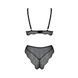 Комплект белья Passion AMBERLY SET 6XL/7XL black, лиф, трусики бразилиана, люрексовая нить
