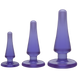 Набір анальних пробок Doc Johnson Crystal Jellies Anal - Purple, макс. діаметр 2см - 3 см - 4 см