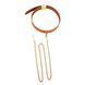 Нашийник з повідцем LOCKINK Tied Collar with Leash Set, коричневий, ланцюг зі шкіряною петлею та карабіном