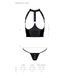 Комплект білизни з відкритими грудьми Passion GENEVIA SET WITH OPEN BRA L/XL black, корсет, стрінги