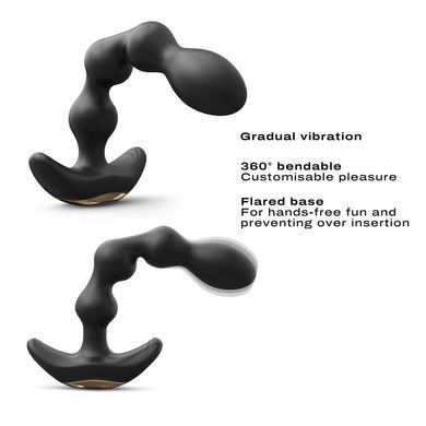 Анальний вібратор-намисто Dorcel FLEXI BALLS, гнучкий стовбур, пульт ДК