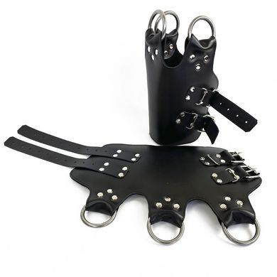 Поножи-манжеты для подвеса за ноги Art of Sex &ndash; Leg Cuffs For Suspension, черные, натуральная кожа