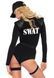 Костюм еротичних спецсил Leg Avenue SWAT Team Babe M, боді, пояс, підв&rsquo;язки, іграшкова рація, кепка