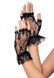 Короткі рукавички-гловелети Leg Avenue Wrist length fingerless gloves, One Size, чорні, сітка
