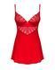Пеньюар Obsessive Ingridia chemise & thong M/L, червоний, сорочка, стрінги
