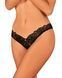 Кружевные стринги Obsessive Donna Dream crotchless thong XL/2XL Black, открытый доступ