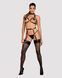 Портупея на грудь Obsessive A740 harness black O/S, искусственная кожа