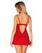 Пеньюар Obsessive Ingridia chemise & thong M/L, червоний, сорочка, стрінги