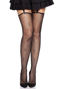 Панчохи Leg Avenue Daisy Dot Fishnet Stockings One Size Black