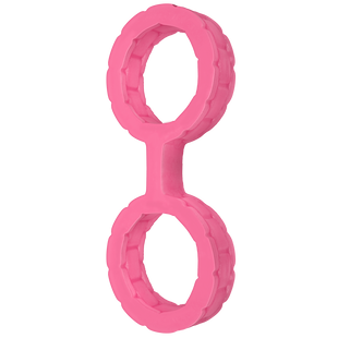 Наручники з силікону Doc Johnson The Cuffs Large - Pink, добре тягнуться, для рук і для ніг