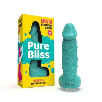 Мило у формі пеніса Pure Bliss BIG Turquoise, крафтове мило-член, натуральне