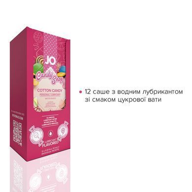 Набор лубрикантов Foil Display Box &ndash; JO H2O Lubricant &ndash; Cotton Candy &ndash; 12 x 10ml