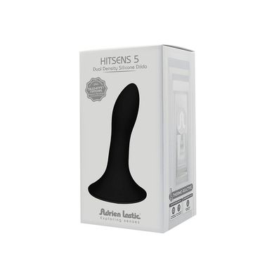 Дилдо з присоскою Adrien Lastic Hitsens 5 Black, відмінно для страпона, діаметр 2,4 см, довжина 13см