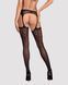 Сітчасті панчохи-стокінги зі стрілкою Obsessive Garter stockings S314 S/M/L, чорні, імітація гартері