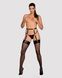 Гартеры Obsessive A741 garter belt black O/S, искусственная кожа